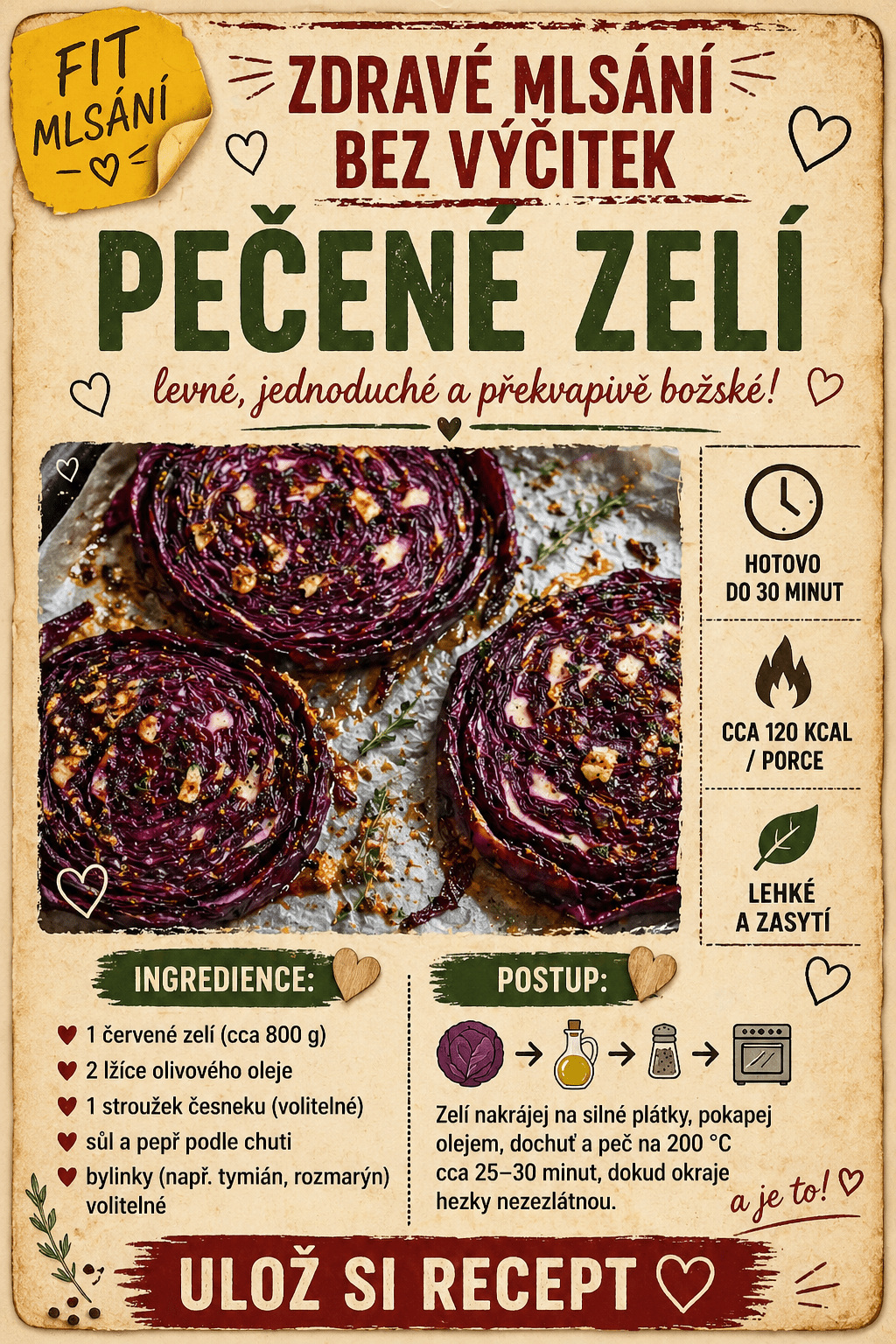 PEČENÉ ZELÍ NA PLECHU (rychlá a levná&nbsp;dobrota)