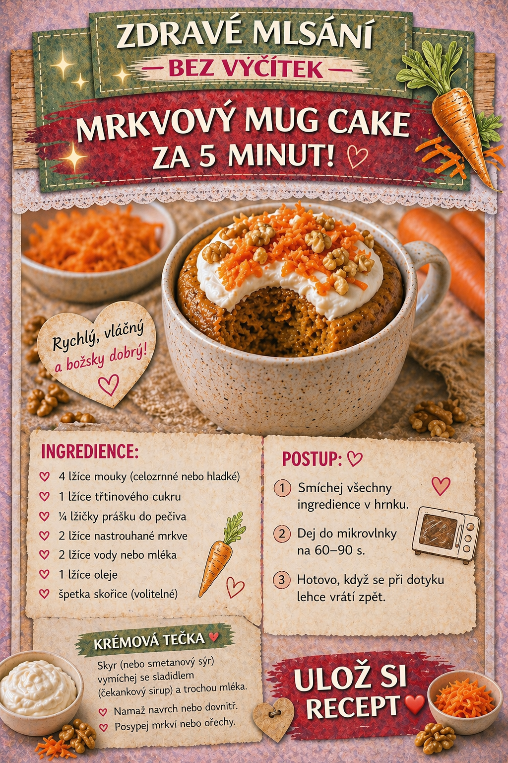 MRKVOVÝ MUG CAKE za 5&nbsp;min